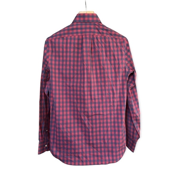 NWOT J.Crew Men’s Blue / Salmon Check Button Front Shirt, Size Small - Picture 2 of 10